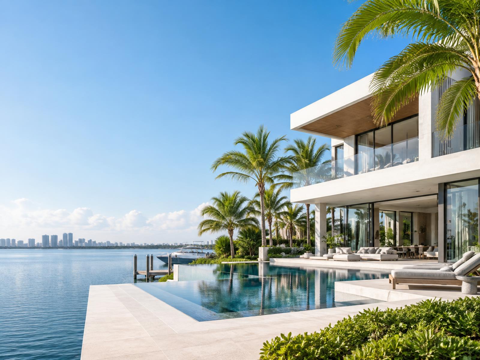 Modern waterfront home in South Florida