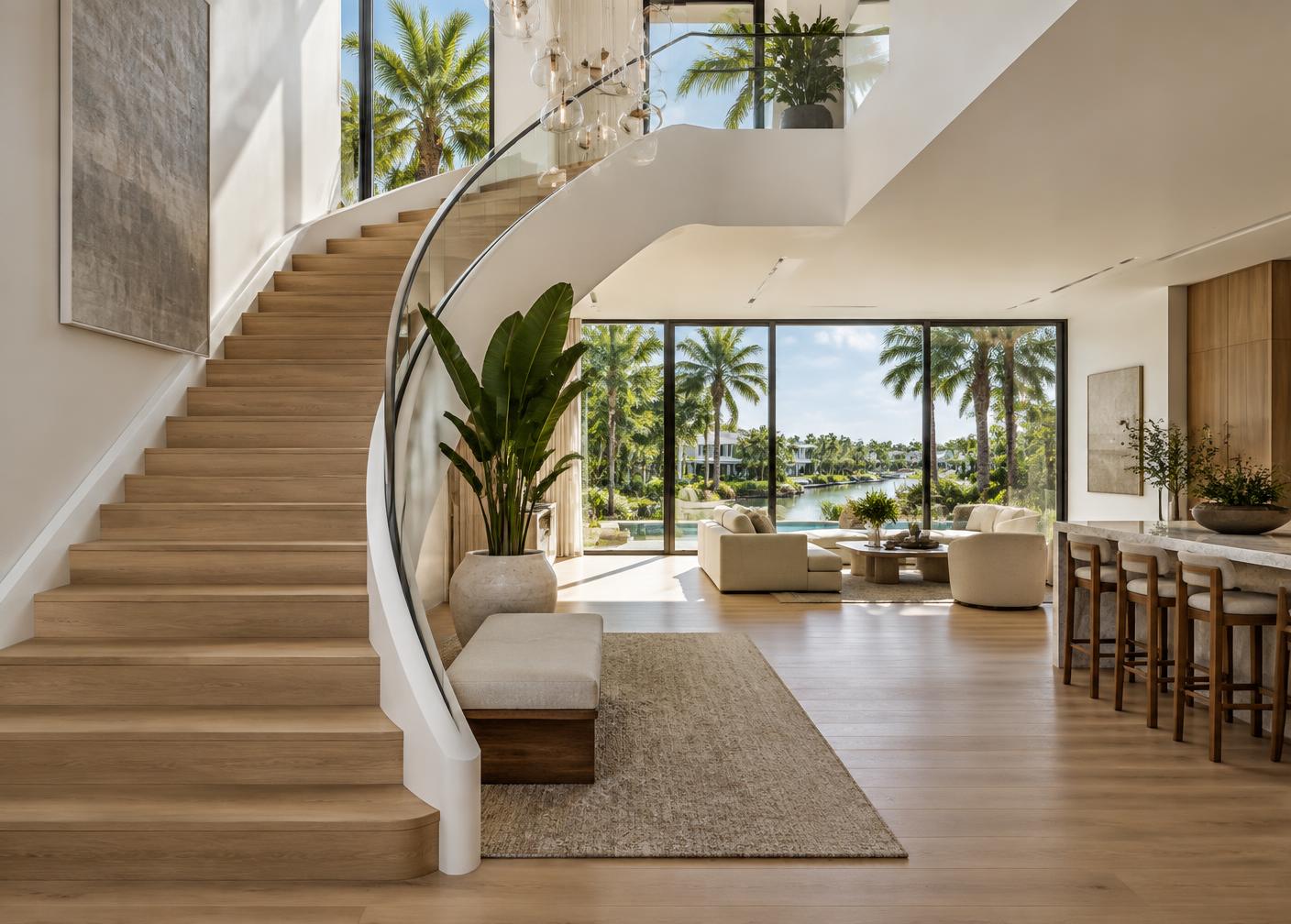 Light-filled contemporary Florida home interior